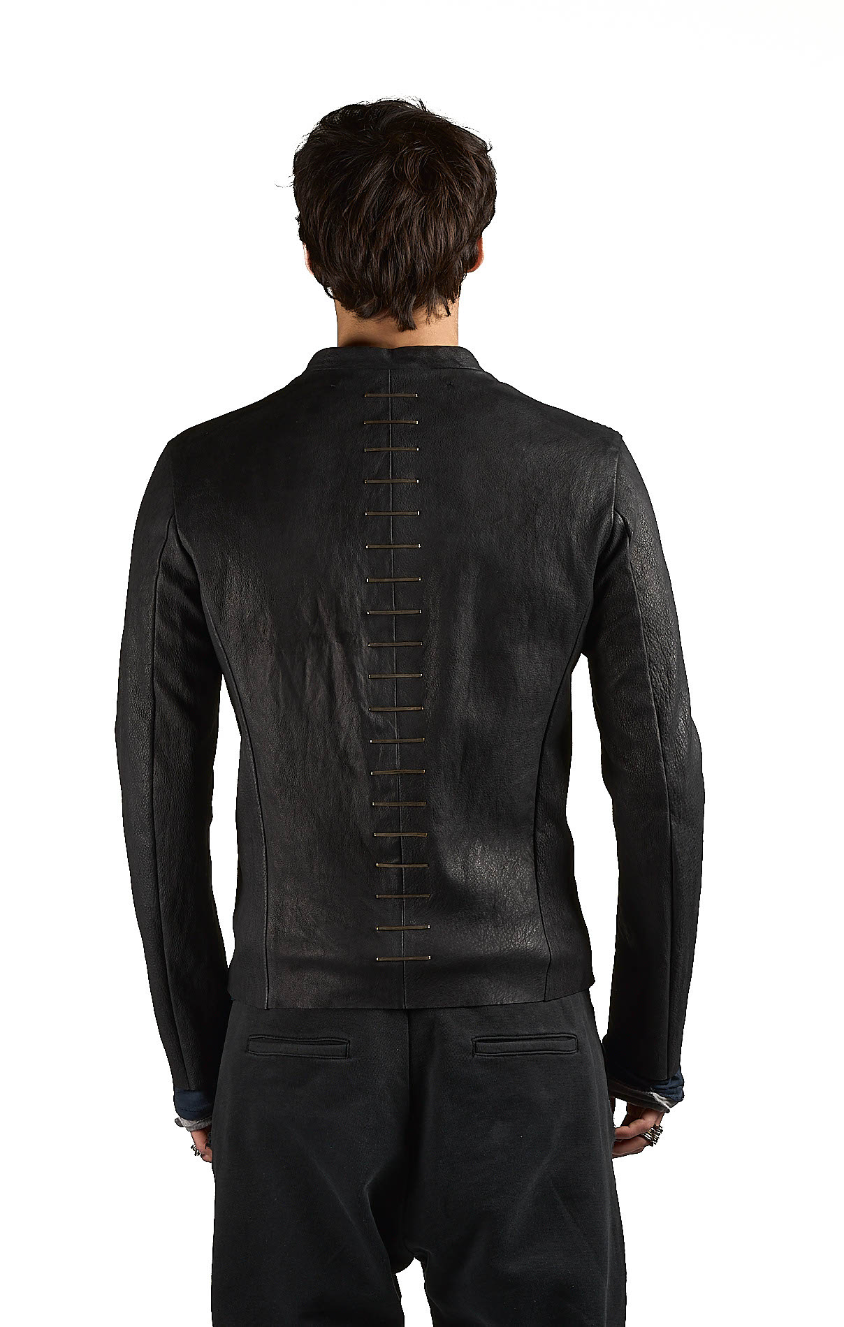 DANIELE BASTA LEATHER AND SILVER JACKET 